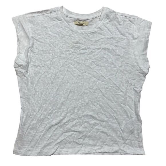 NWT Madewell Women's Slub Crewneck Muscle Tee White Size M Casual Basic‎ - Picture 4 of 9